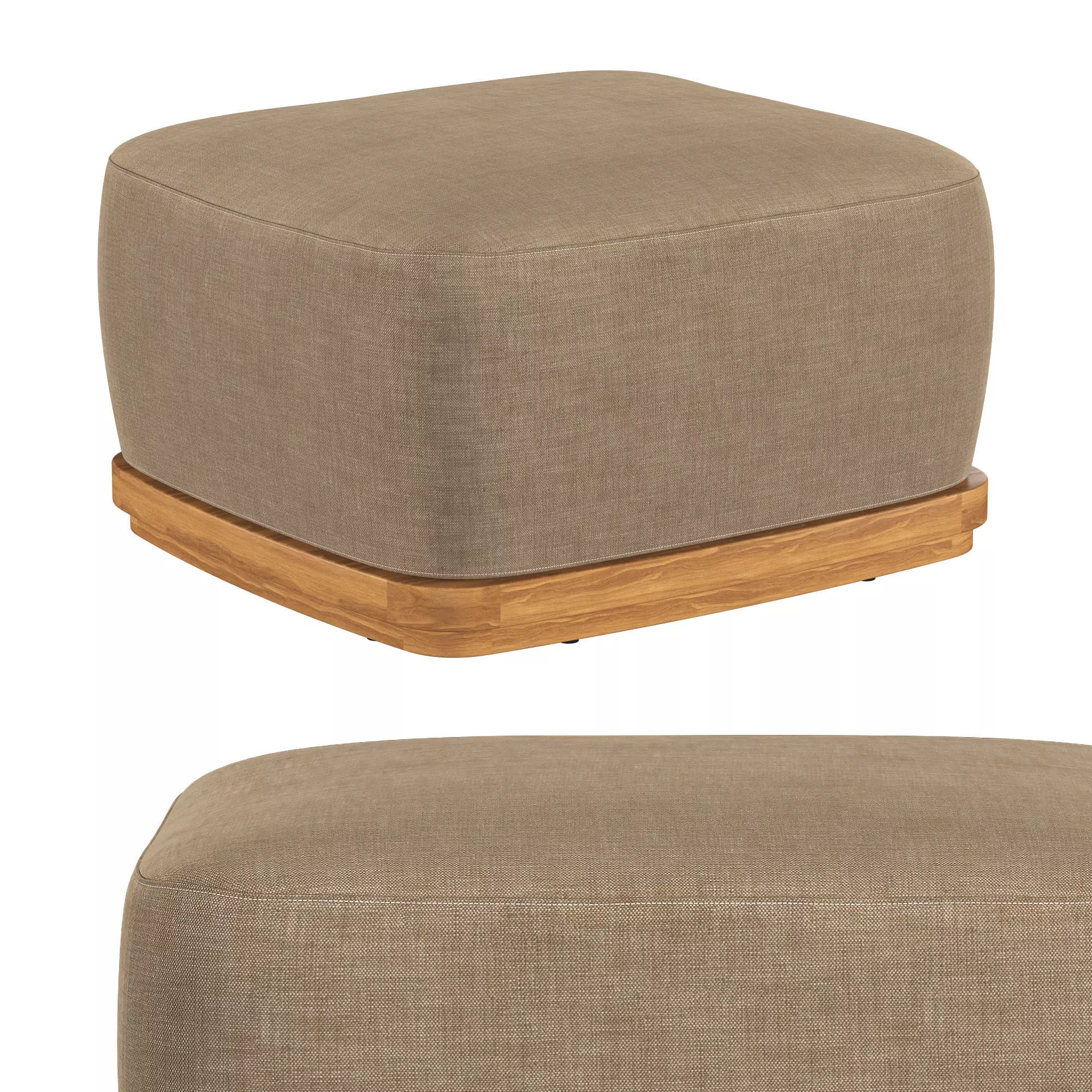 BRONTE TEAK OTTOMAN 3D model