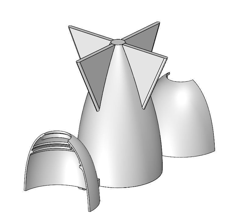 Fully printable Rocket for carp fishing 3D print model_9