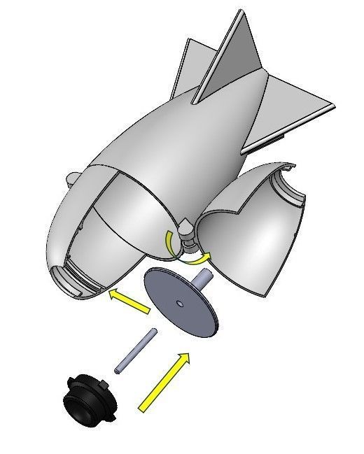Fully printable Rocket for carp fishing 3D print model_5