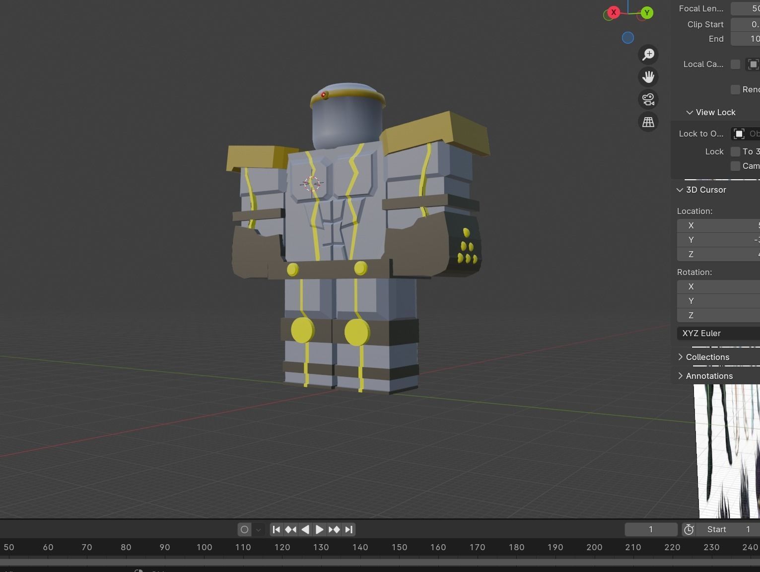 Low quality Roblox Star Platinum Free 3D model_1