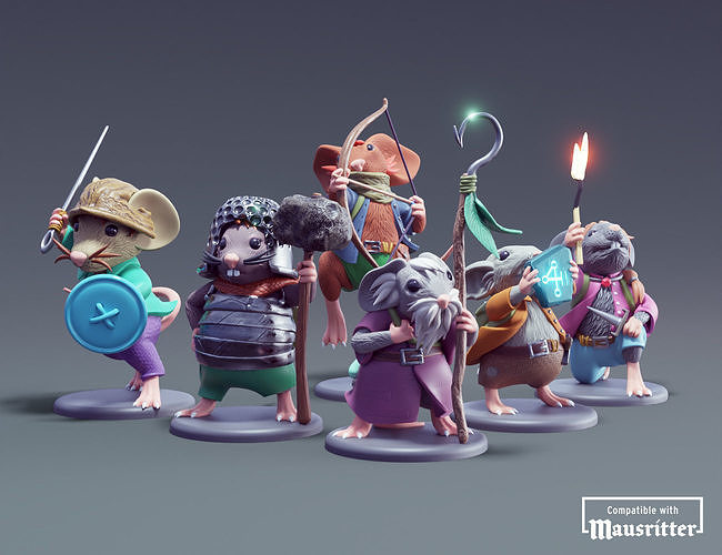 Mausritter Fellowship DnD Miniatures 3D print model