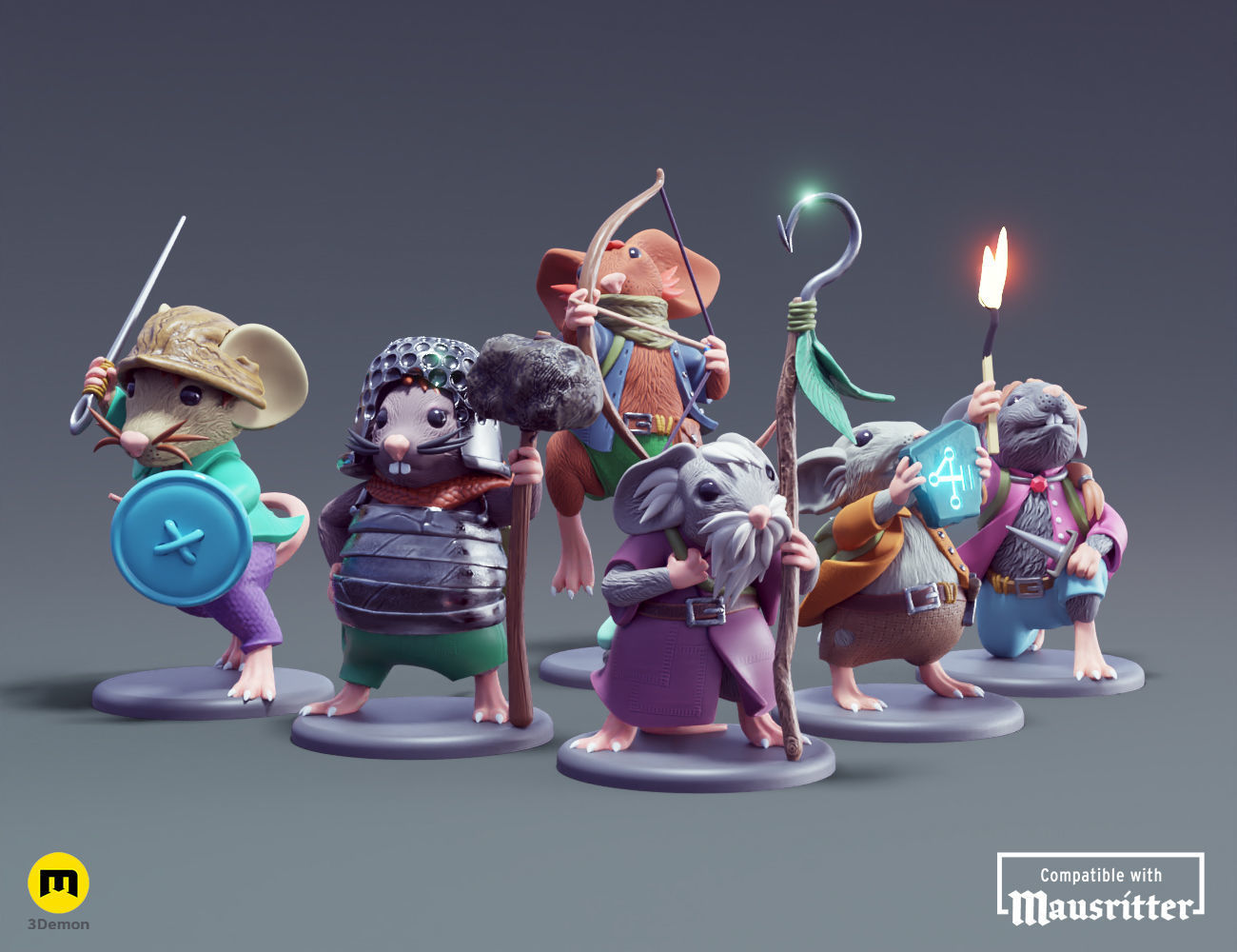 Mausritter Fellowship DnD Miniatures 3D print model_7