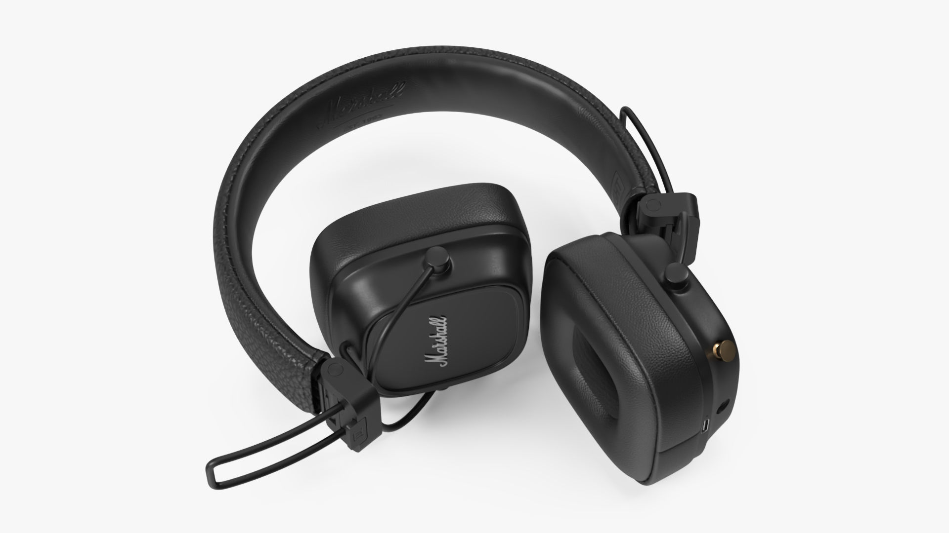 Marshall Headphones Black Rigged 3D model