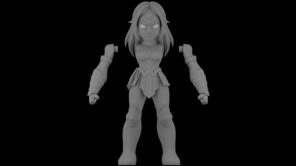 MINI FIGURE WONDER WOMAN 3D print model_3