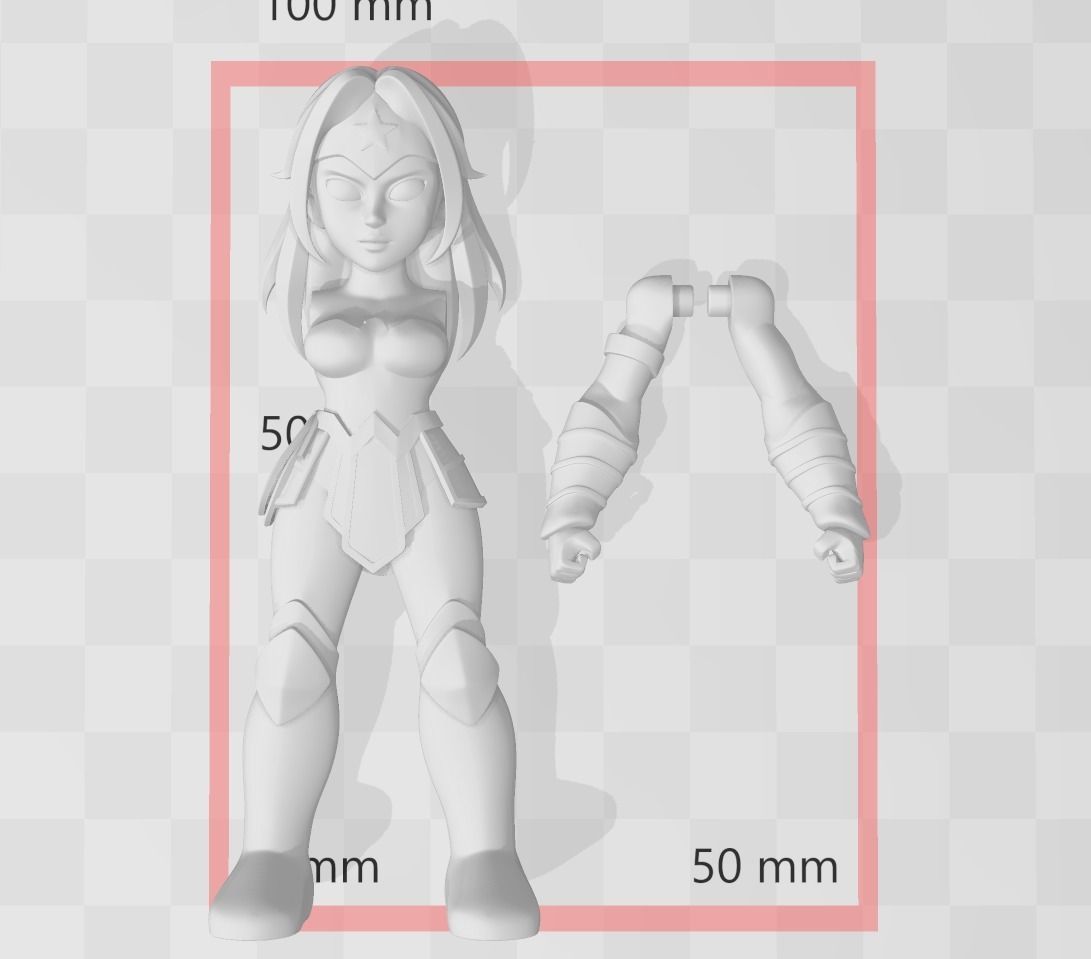 MINI FIGURE WONDER WOMAN 3D print model_7