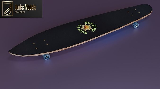 Long Board Low-poly 3D model