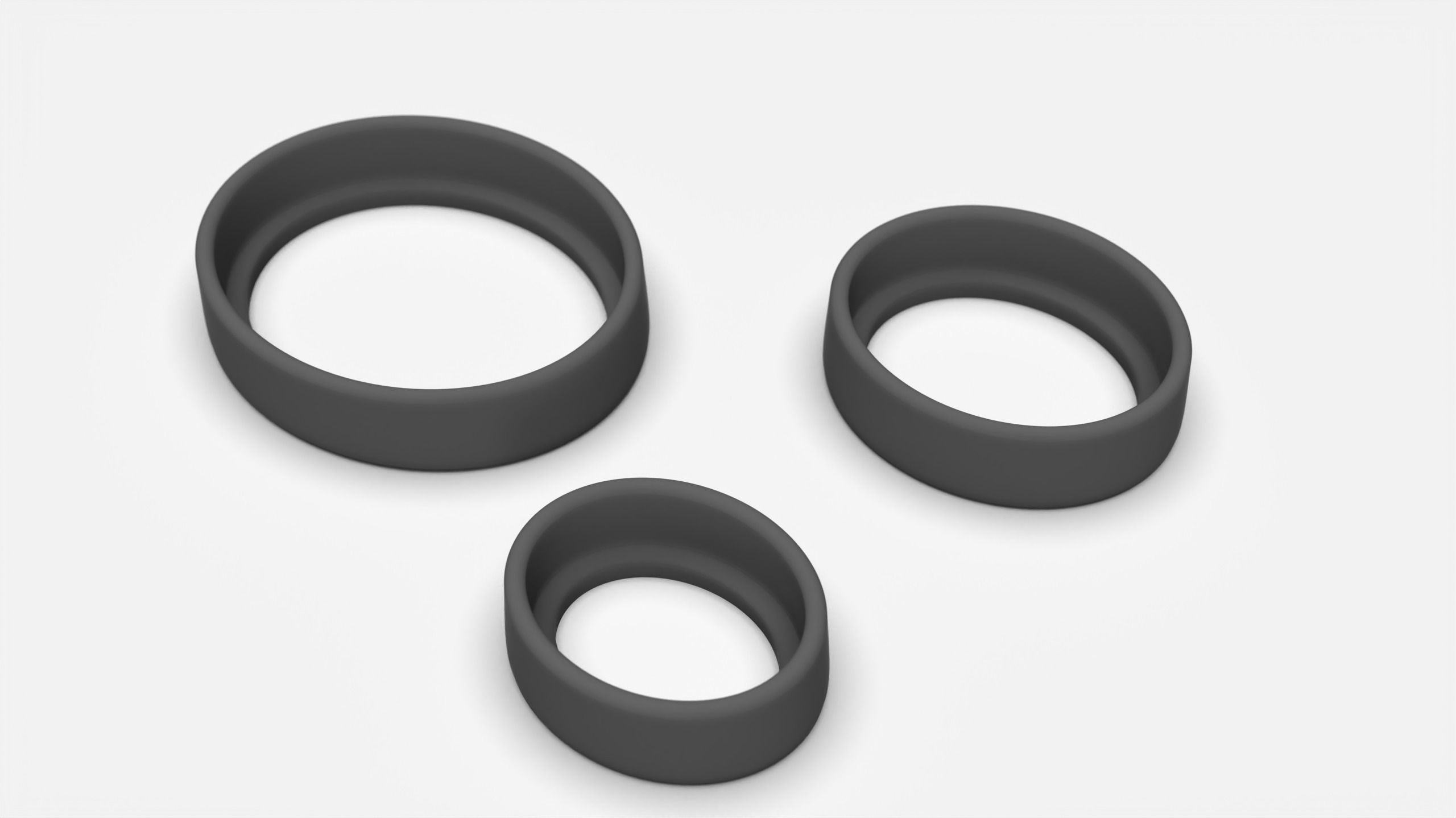 Oval shape flush settings for cabochon stones set of 10 sizes 3D print model_5