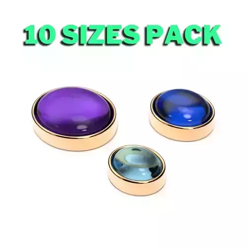Oval shape flush settings for cabochon stones set of 10 sizes