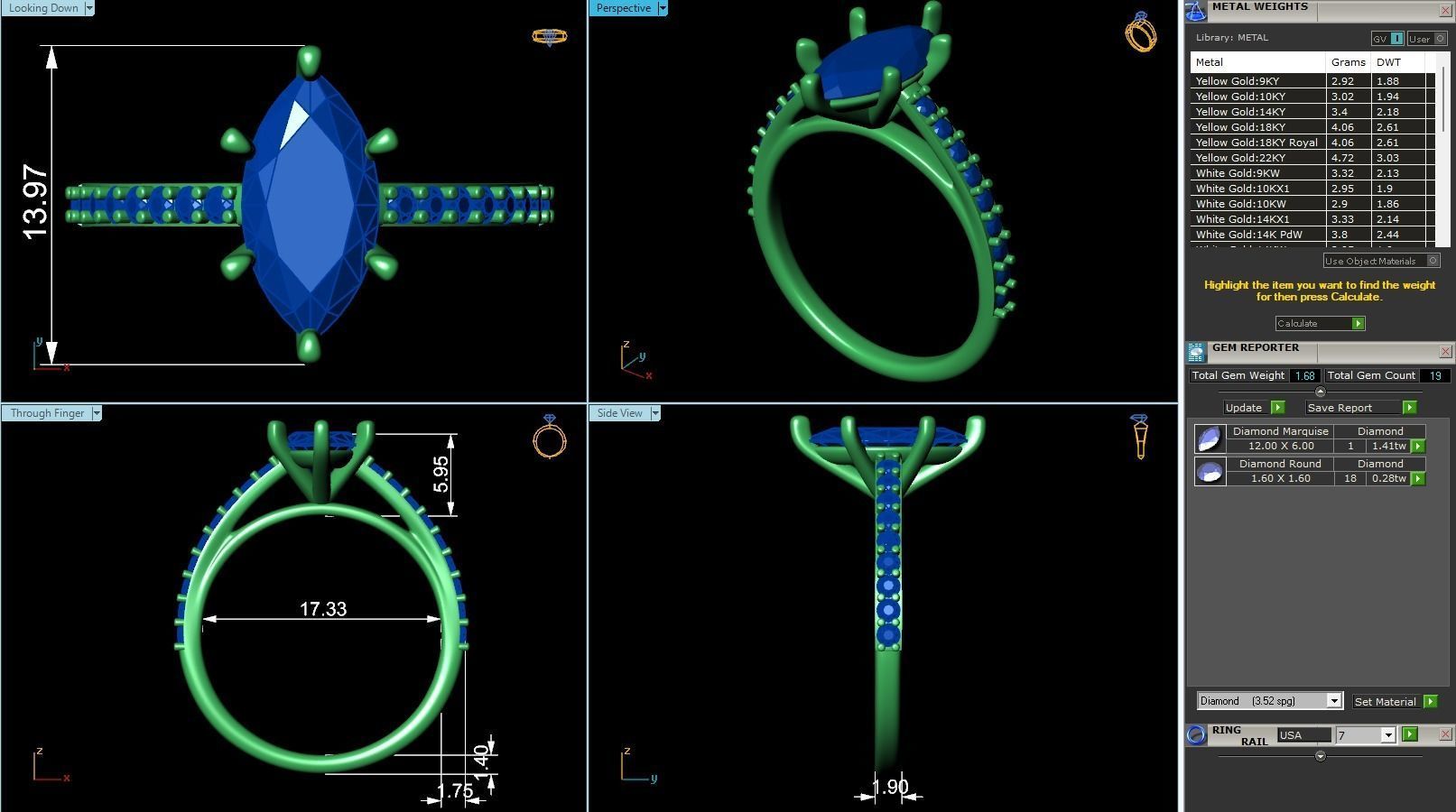 Solitaire Engagement Rings in 10 Gem Shapes Model ID  H01S01SO 3D print model_9