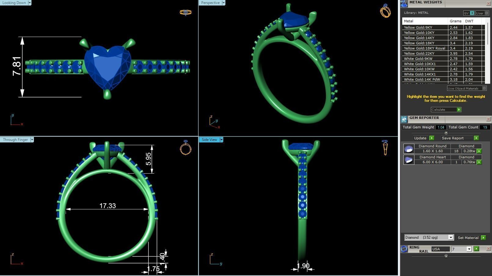 Solitaire Engagement Rings in 10 Gem Shapes Model ID  H01S01SO 3D print model_2