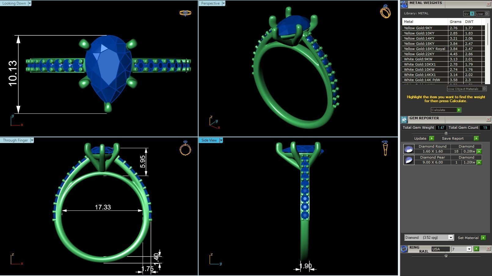 Solitaire Engagement Rings in 10 Gem Shapes Model ID  H01S01SO 3D print model_8