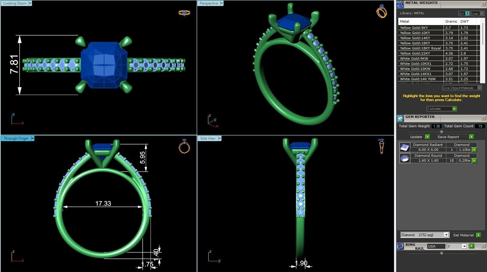 Solitaire Engagement Rings in 10 Gem Shapes Model ID  H01S01SO 3D print model_4