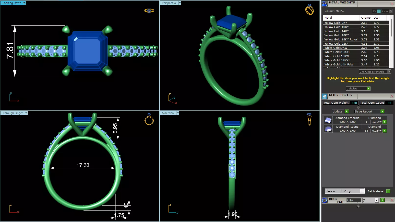 Solitaire Engagement Rings in 10 Gem Shapes Model ID  H01S01SO 3D print model_0