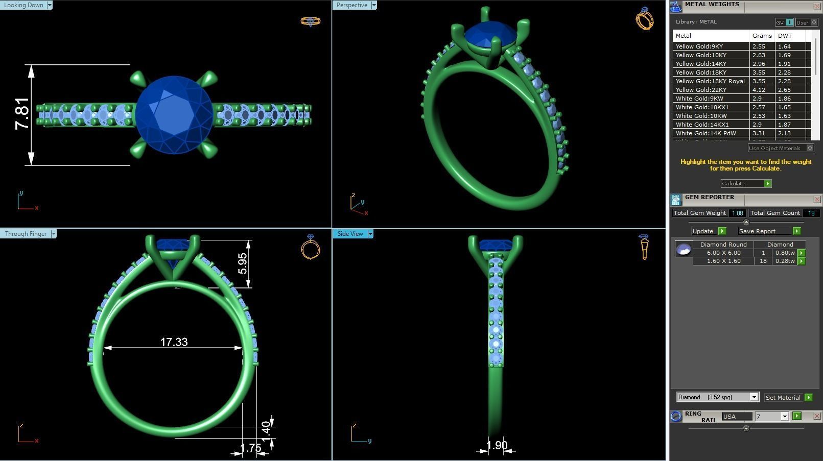 Solitaire Engagement Rings in 10 Gem Shapes Model ID  H01S01SO 3D print model_5