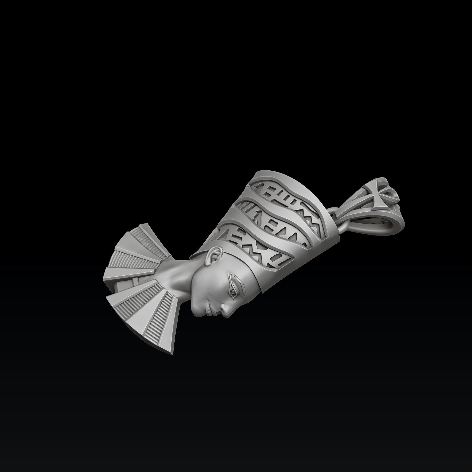 Nefertiti Enamel Pendant 3D print model_6