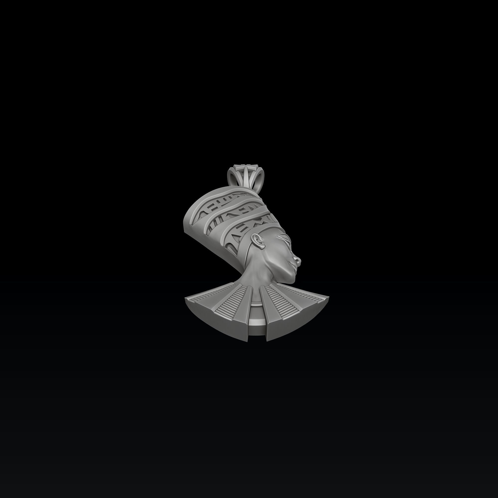 Nefertiti Enamel Pendant 3D print model_4