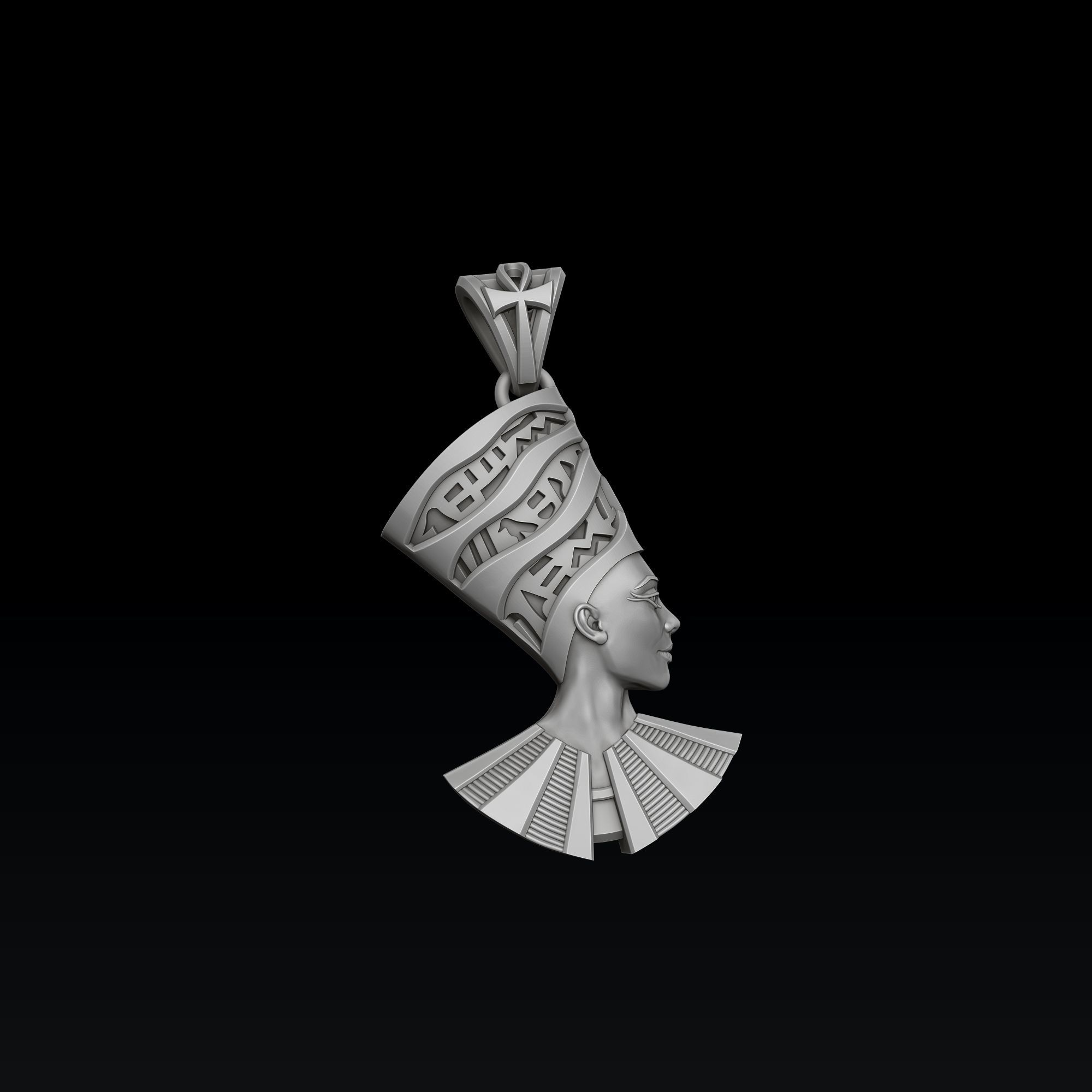 Nefertiti Enamel Pendant 3D print model_1