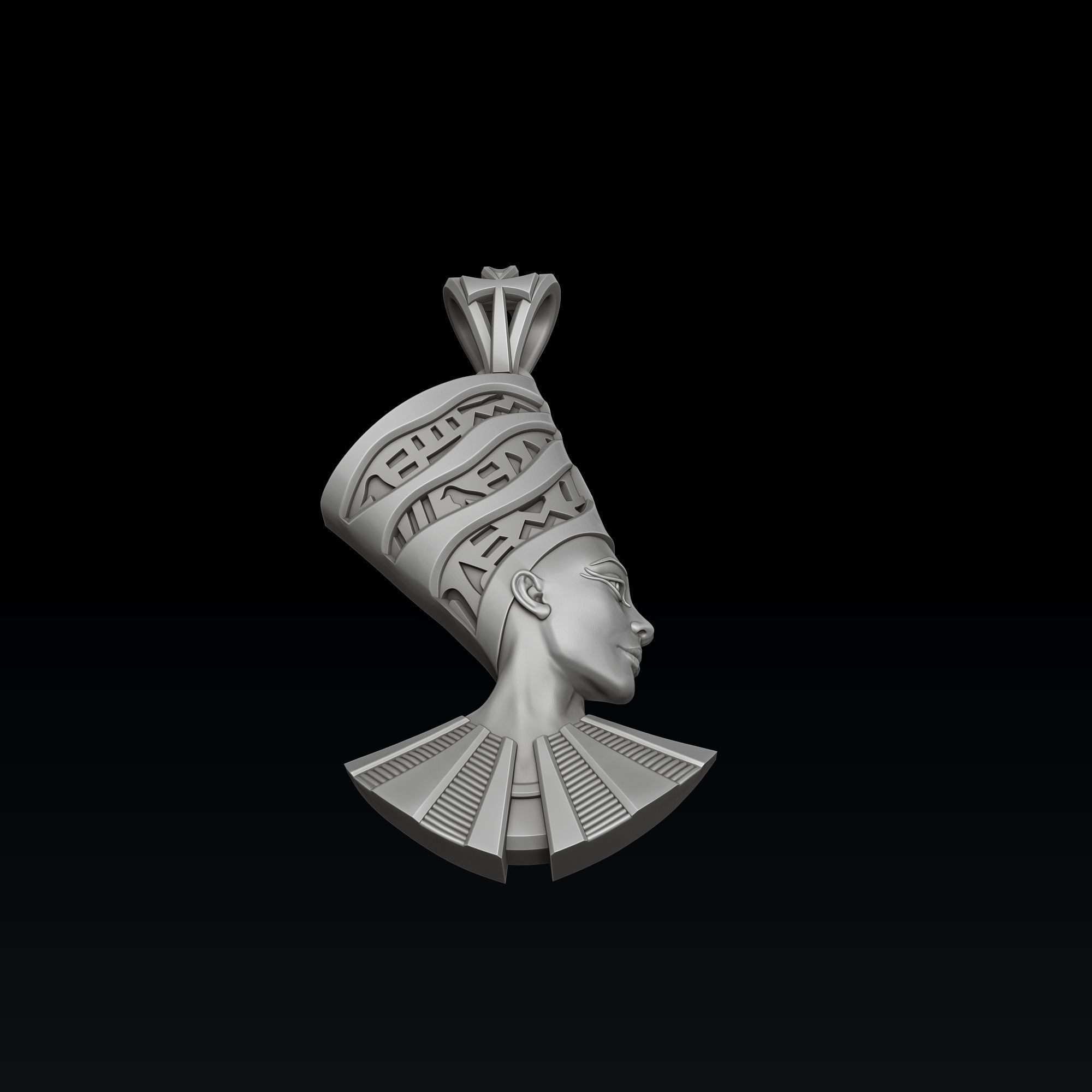 Nefertiti Enamel Pendant 3D print model_5
