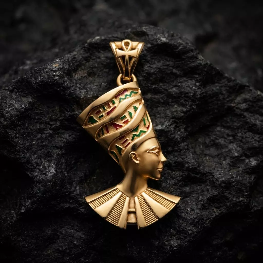 Nefertiti Enamel Pendant 3D print model
