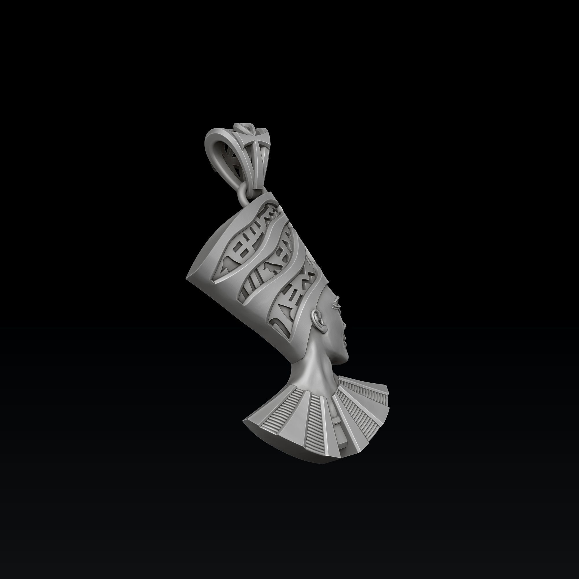 Nefertiti Enamel Pendant 3D print model_7