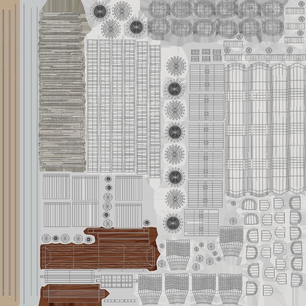 Acoustic Guitar Low-poly 3D model_7