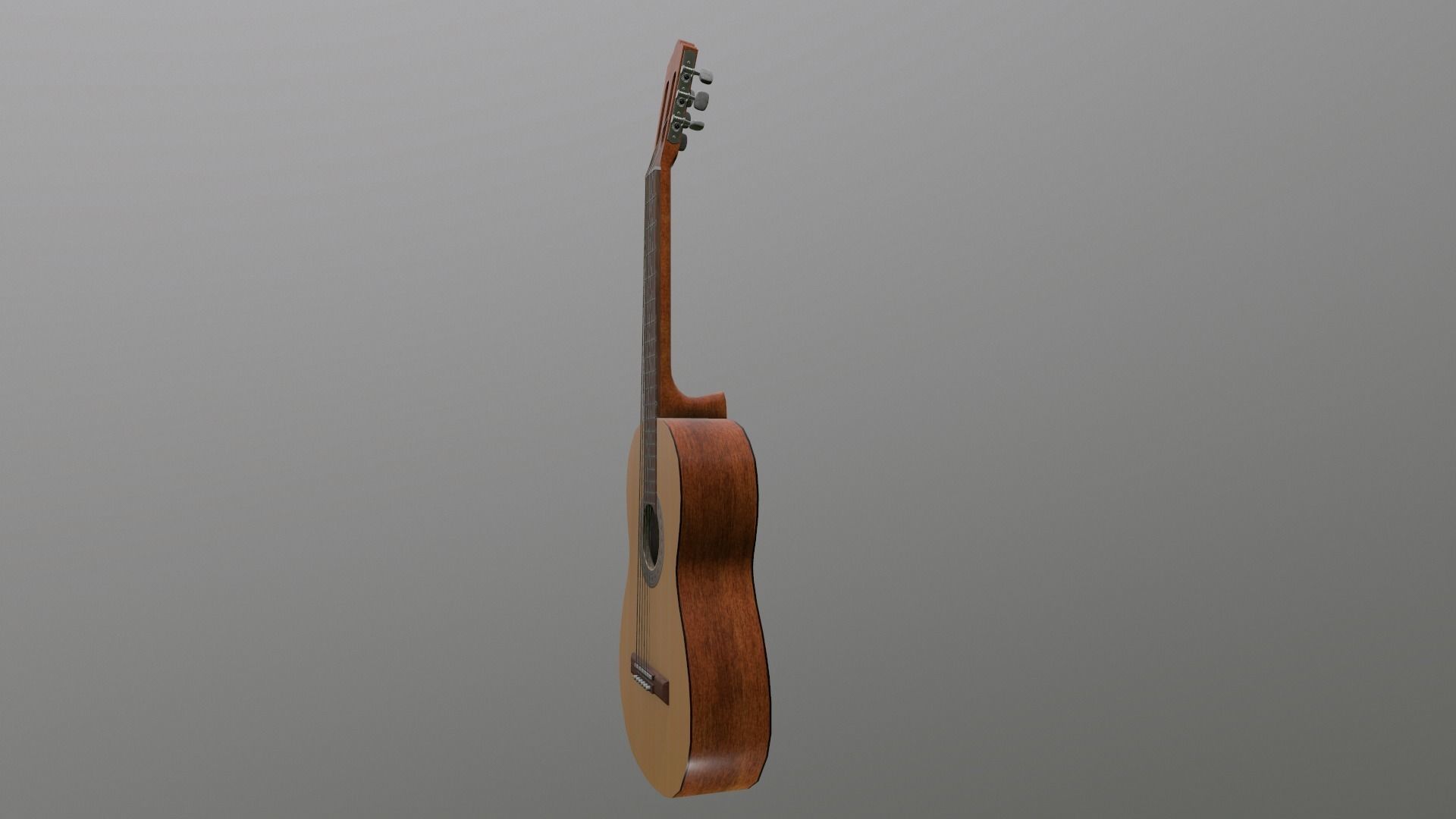 Acoustic Guitar Low-poly 3D model_3