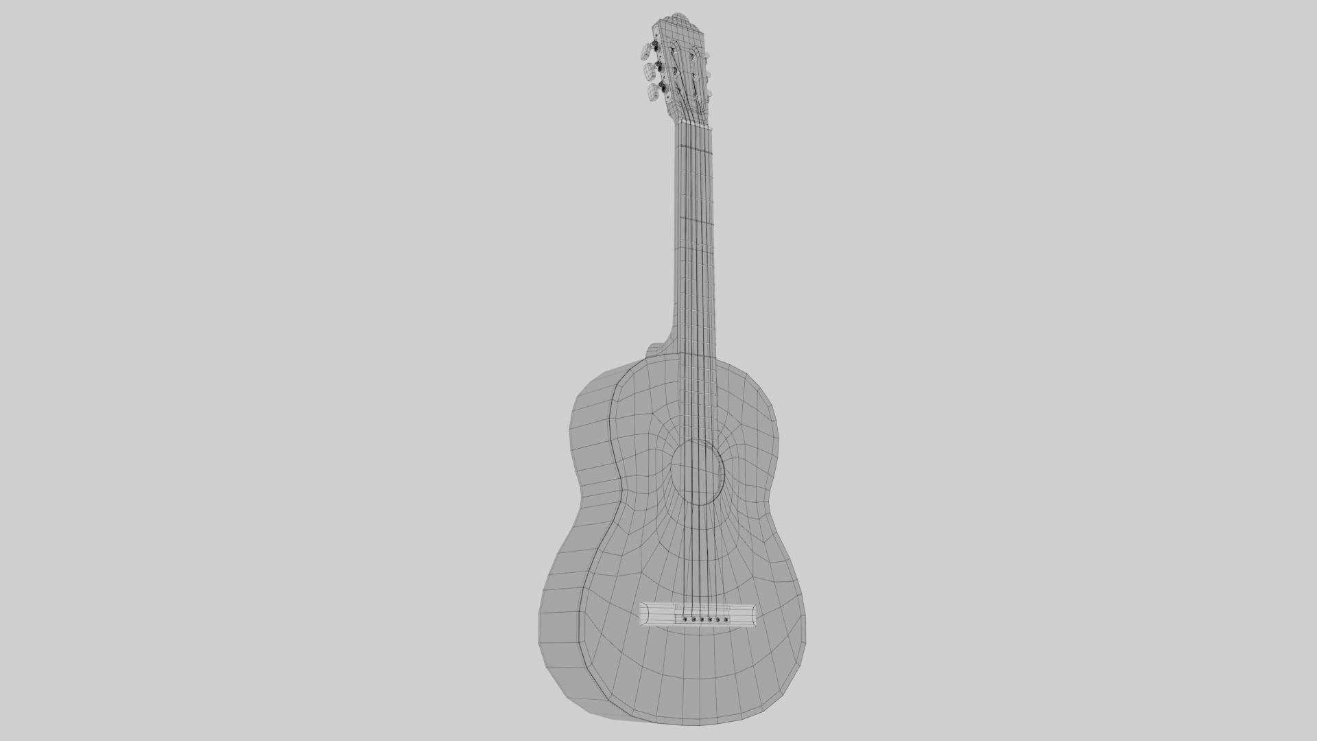 Acoustic Guitar Low-poly 3D model_5