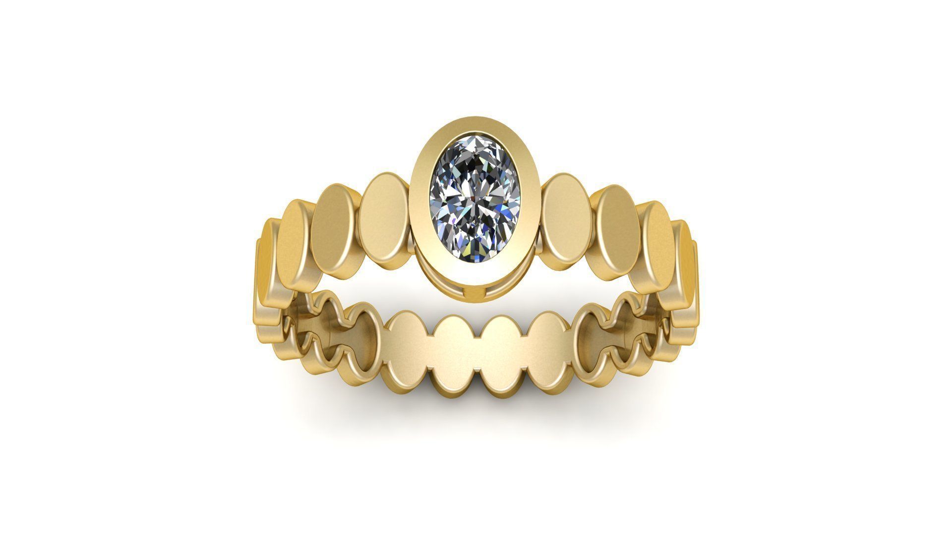 Oval 6x4 mm Ring with Oval shape rail 3D print model_1