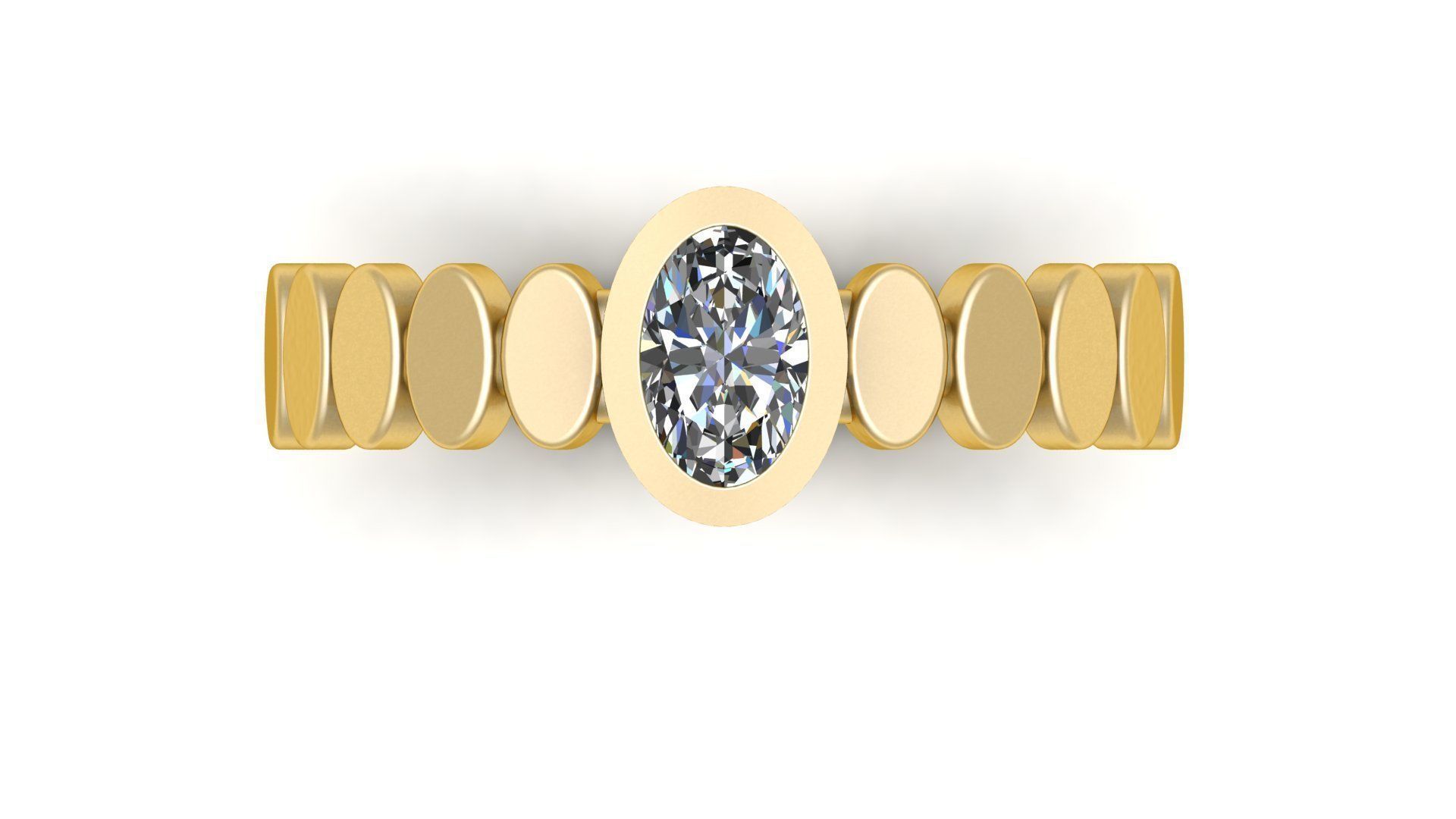 Oval 6x4 mm Ring with Oval shape rail 3D print model_3