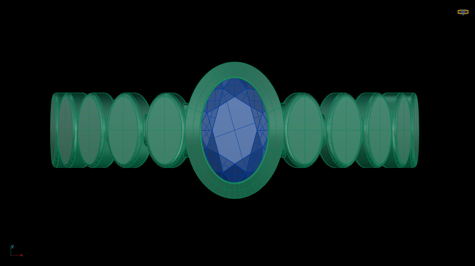 Oval 6x4 mm Ring with Oval shape rail 3D print model_9