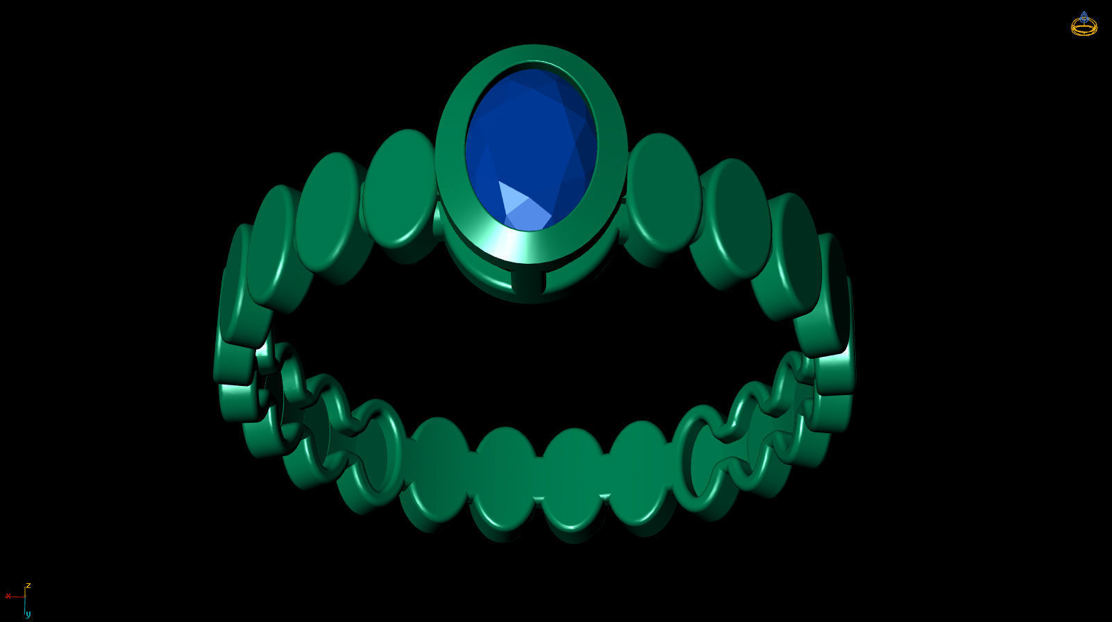 Oval 6x4 mm Ring with Oval shape rail 3D print model_17