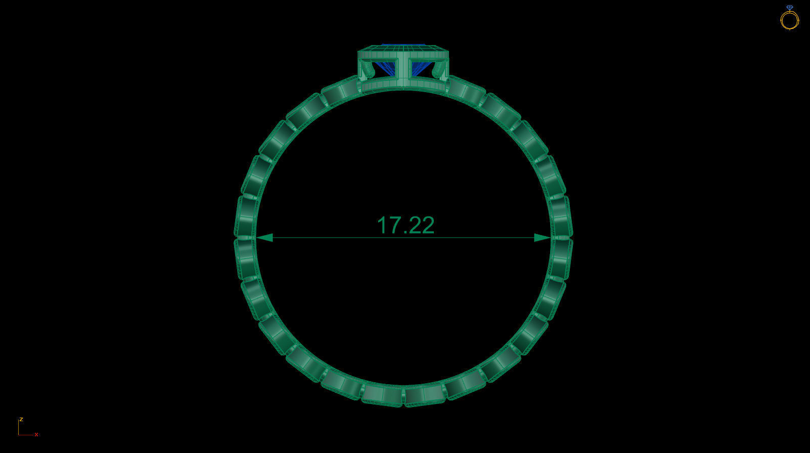 Oval 6x4 mm Ring with Oval shape rail 3D print model_5