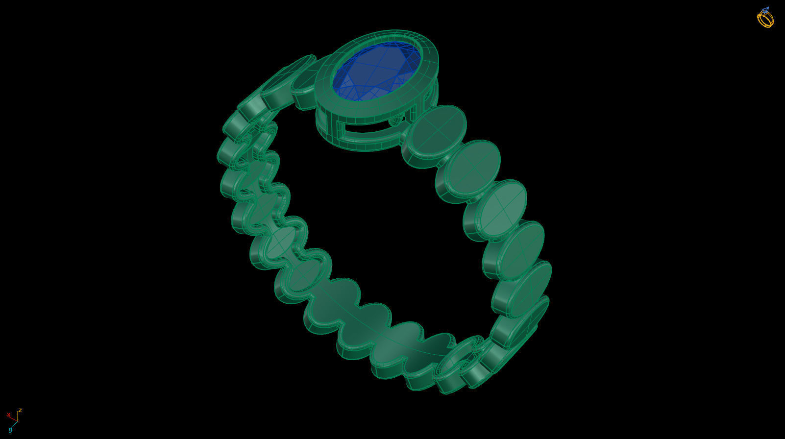 Oval 6x4 mm Ring with Oval shape rail 3D print model_10