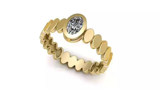 Oval 6x4 mm Ring with Oval shape rail