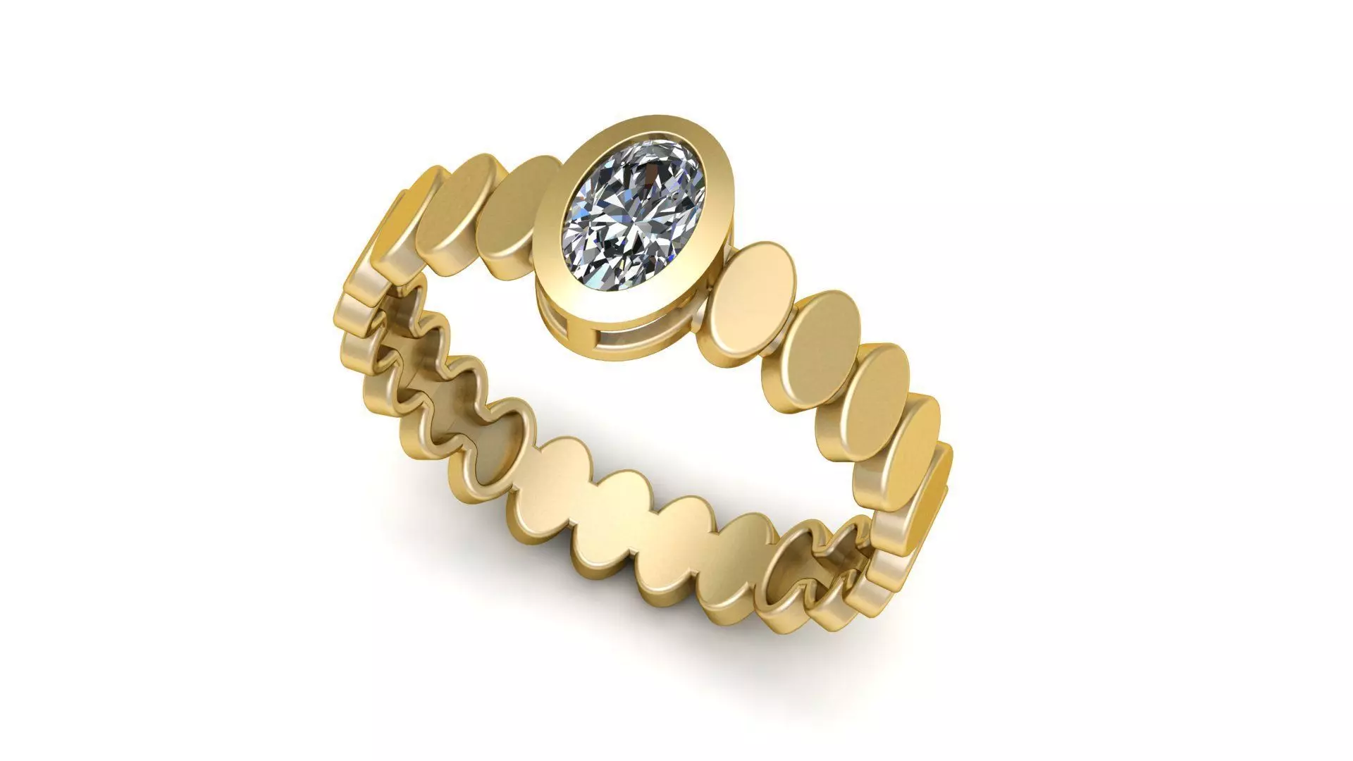 Oval 6x4 mm Ring with Oval shape rail 3D print model_0