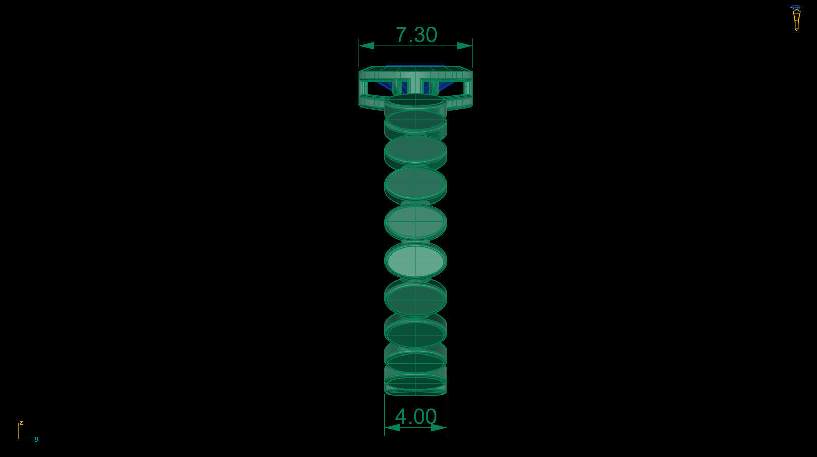Oval 6x4 mm Ring with Oval shape rail 3D print model_6