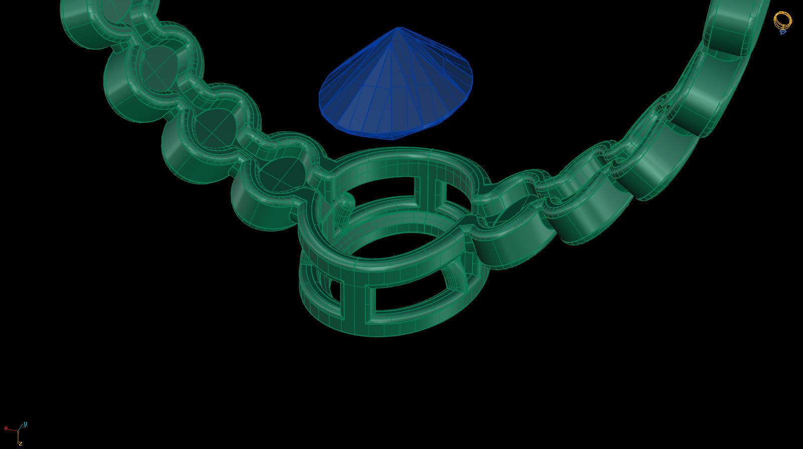 Oval 6x4 mm Ring with Oval shape rail 3D print model_13