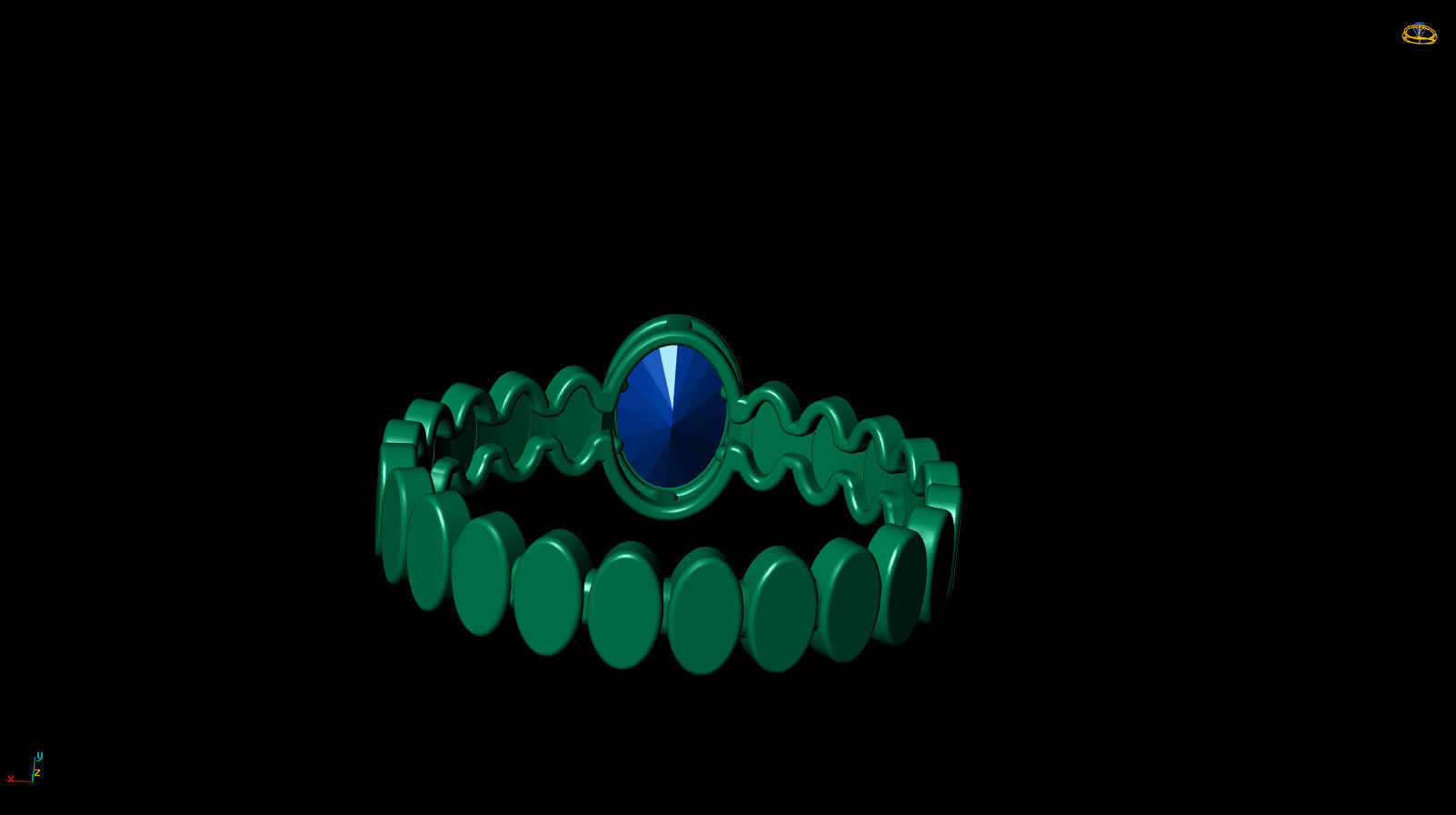 Oval 6x4 mm Ring with Oval shape rail 3D print model_16