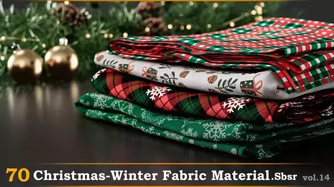 70 Christmas-Winter Fabric Material-Sbsar Vol-14