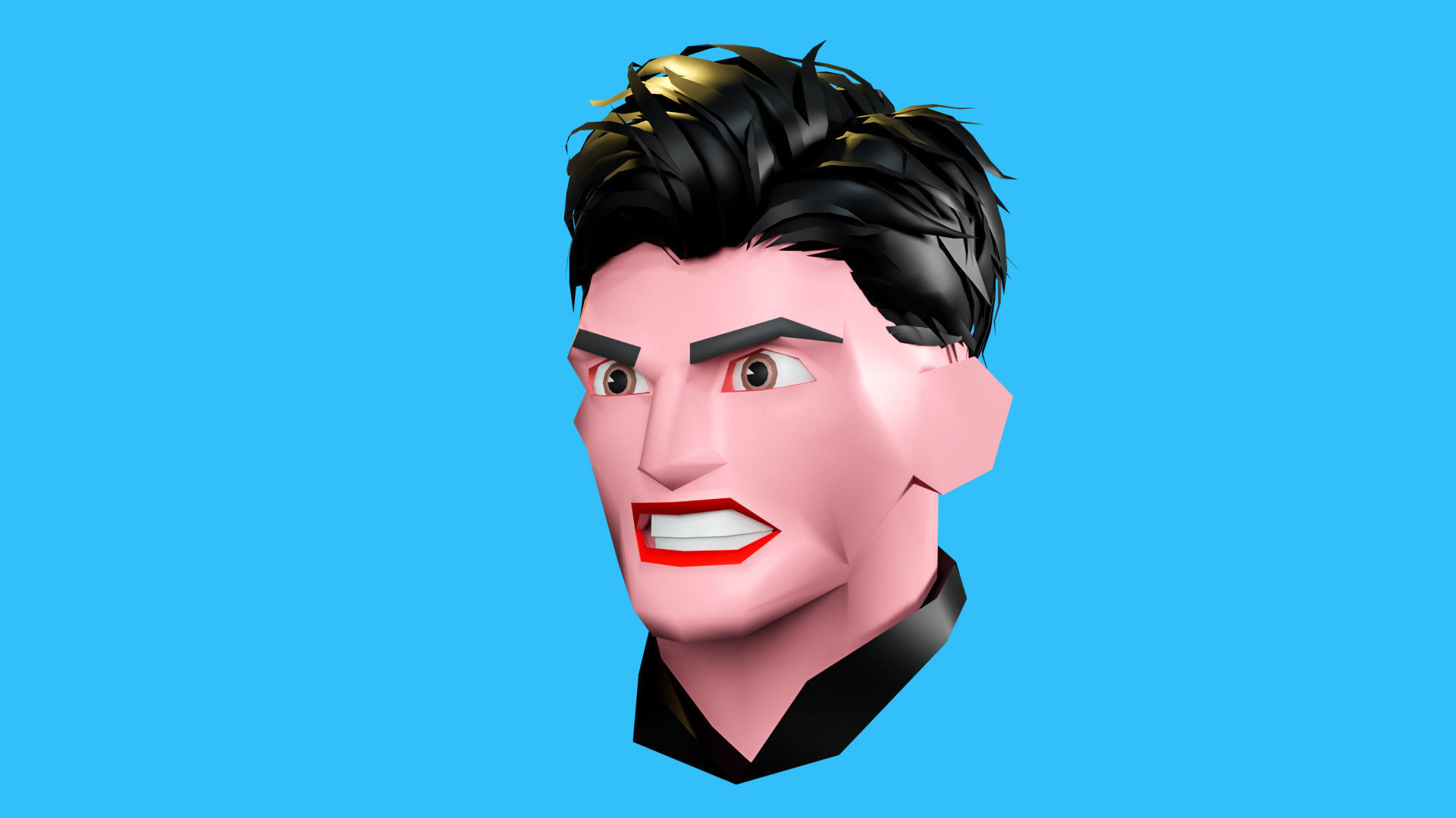 Male emotions Low-poly 3D model_18