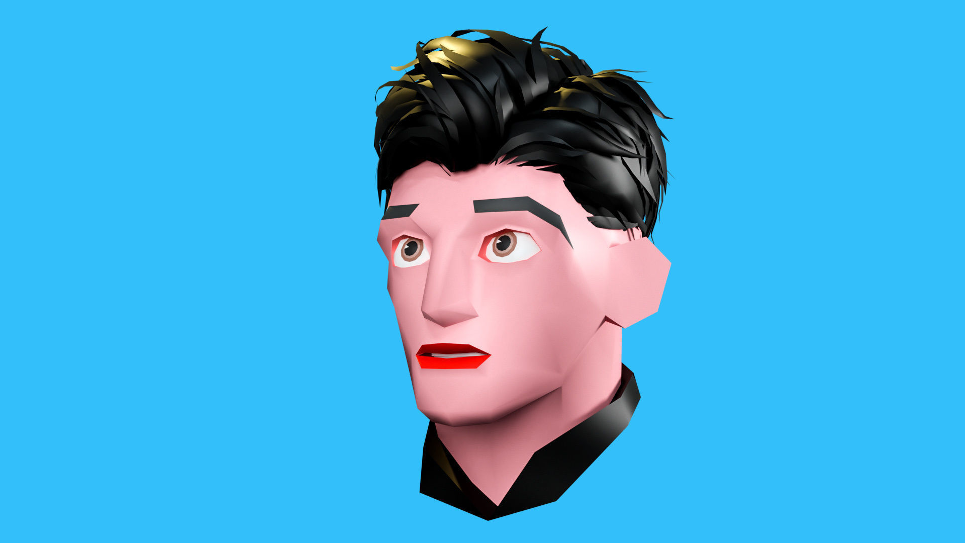 Male emotions Low-poly 3D model_22