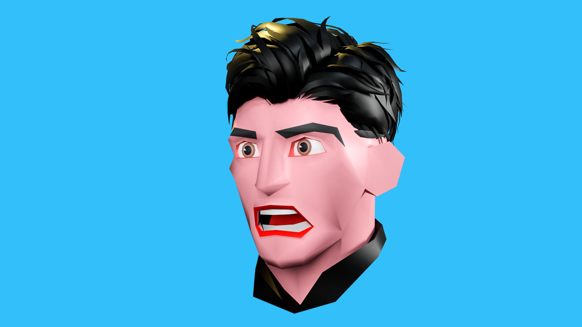 Male emotions Low-poly 3D model_27