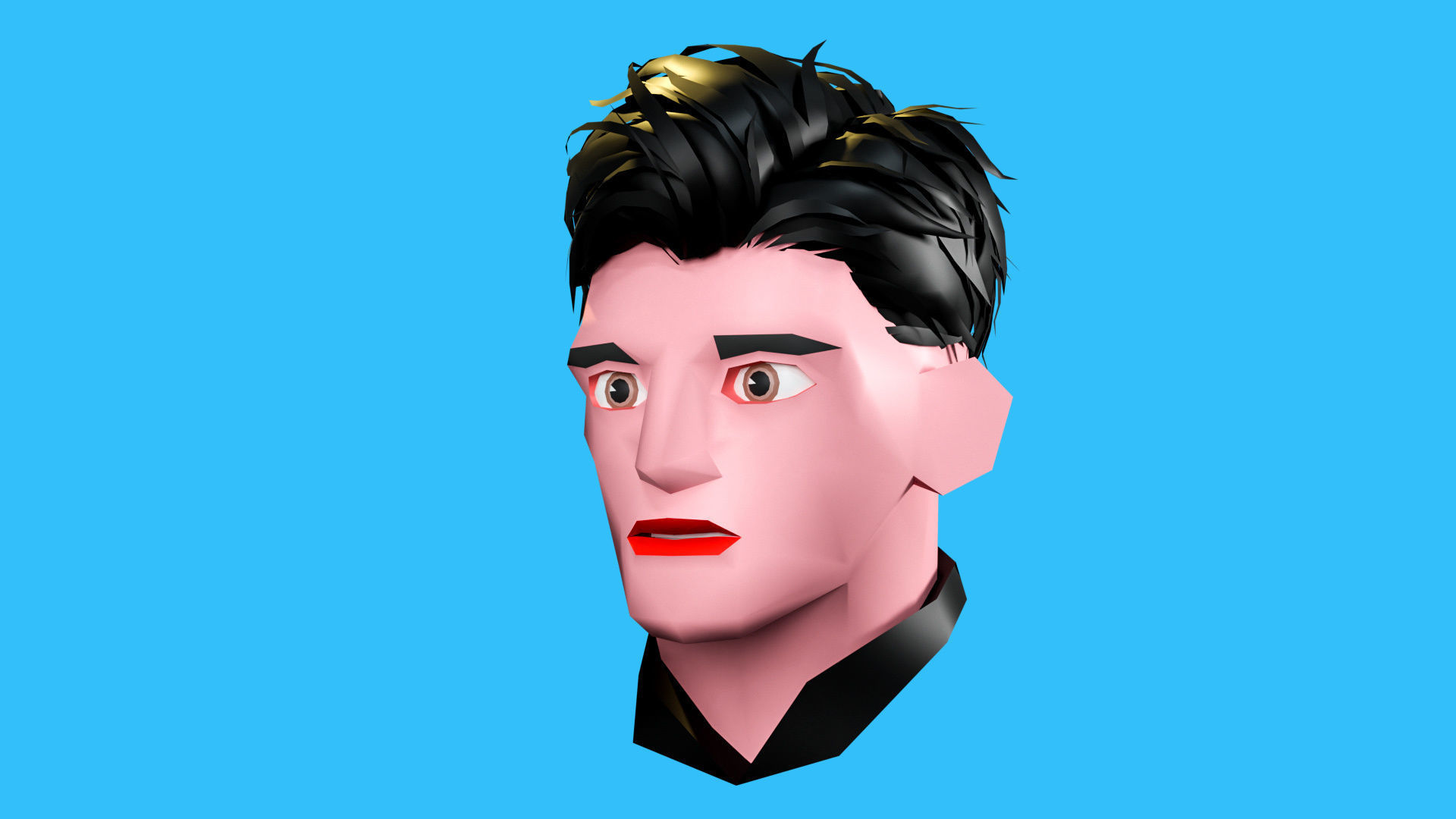 Male emotions Low-poly 3D model_16