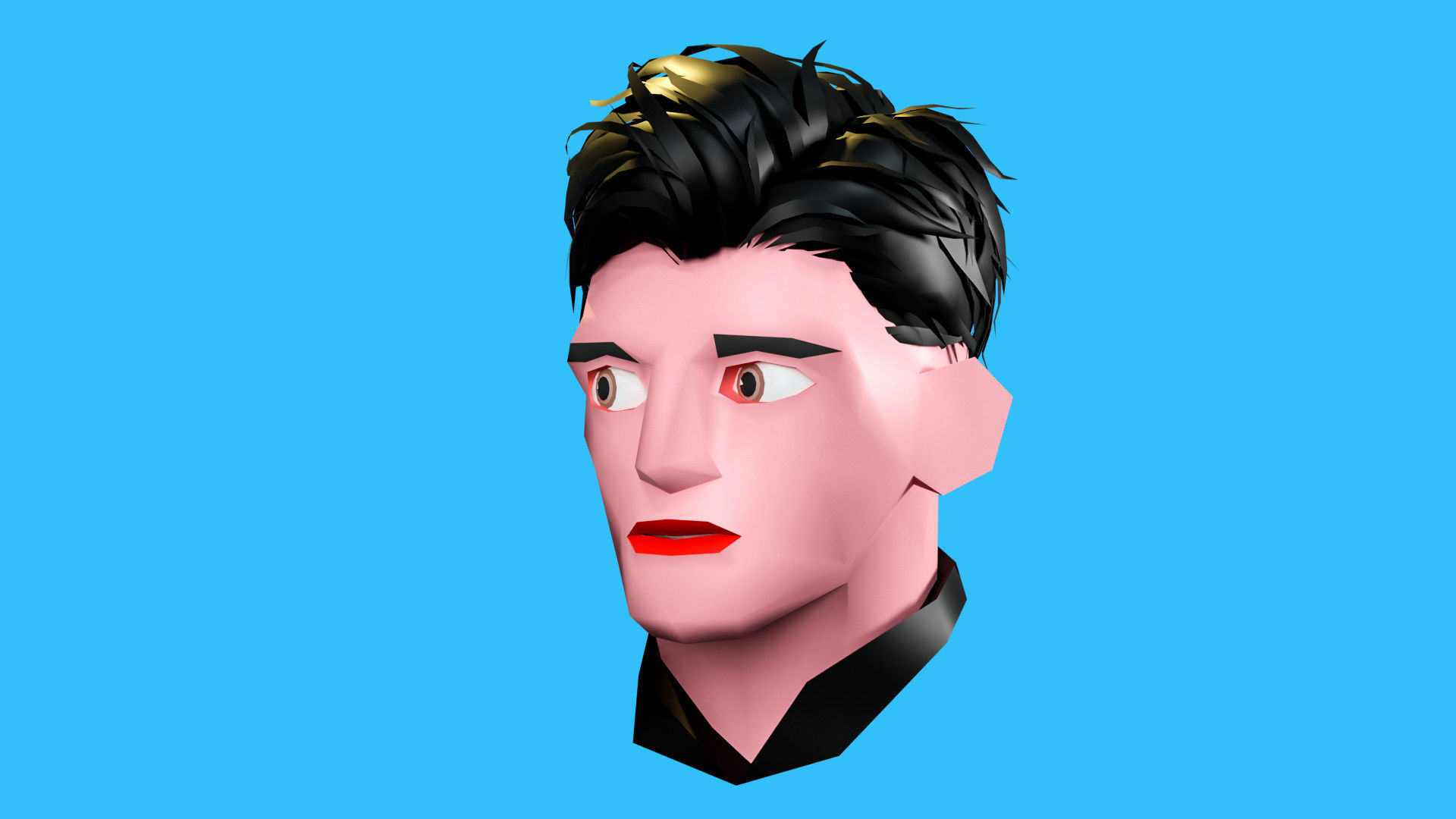 Male emotions Low-poly 3D model_21