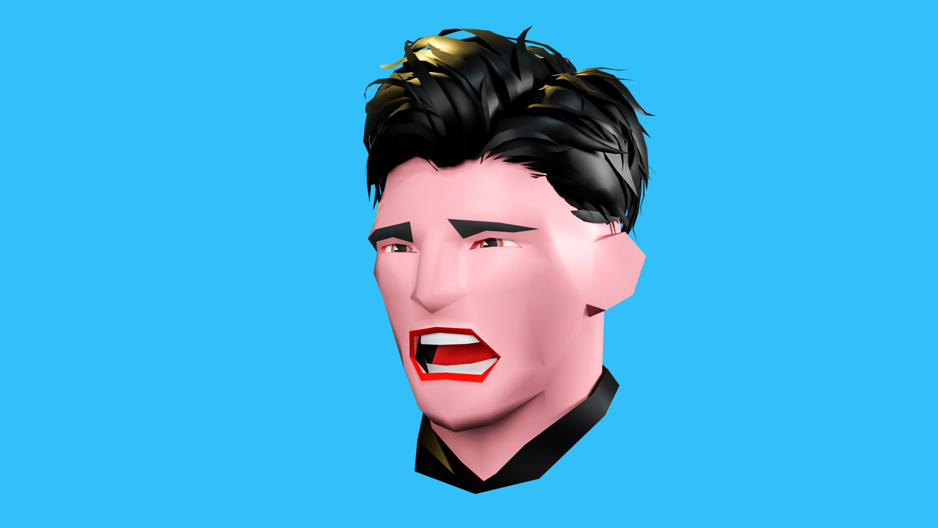 Male emotions Low-poly 3D model_24