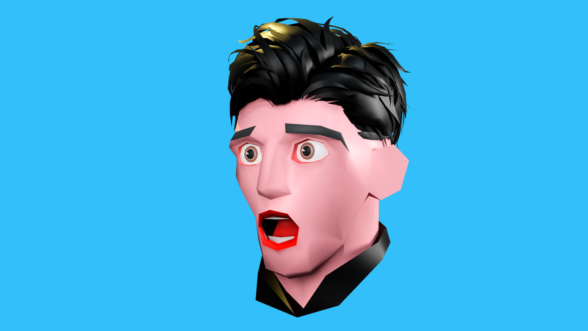 Male emotions Low-poly 3D model_23