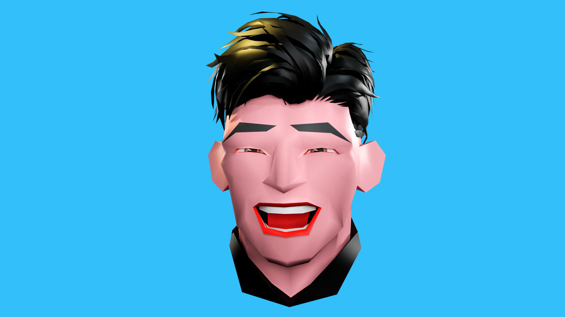Male emotions Low-poly 3D model_5