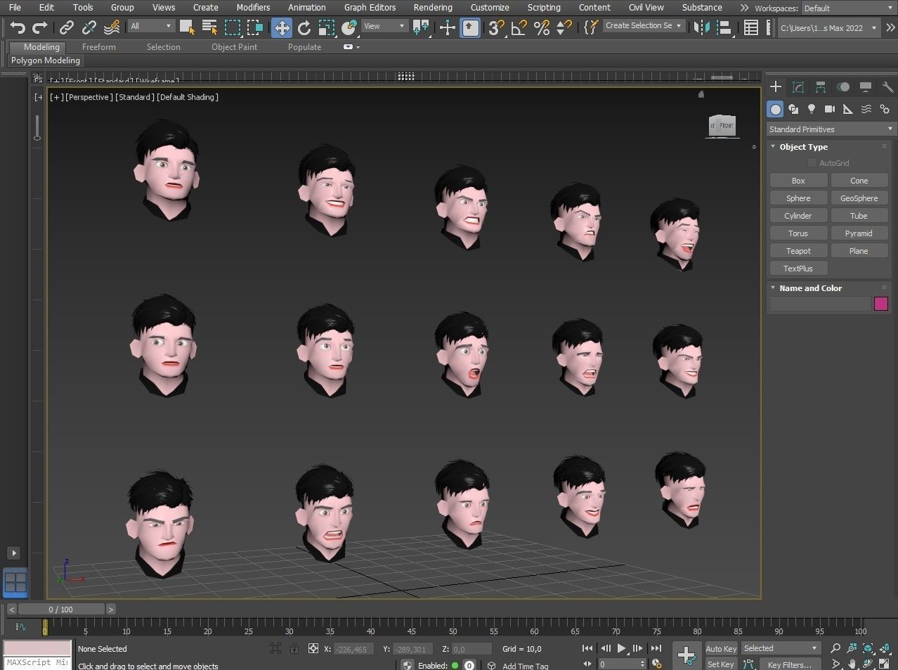 Male emotions Low-poly 3D model_35