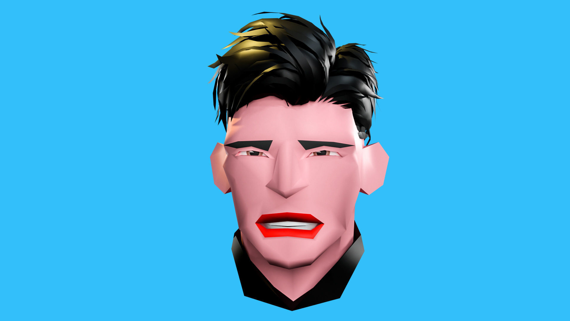 Male emotions Low-poly 3D model_15