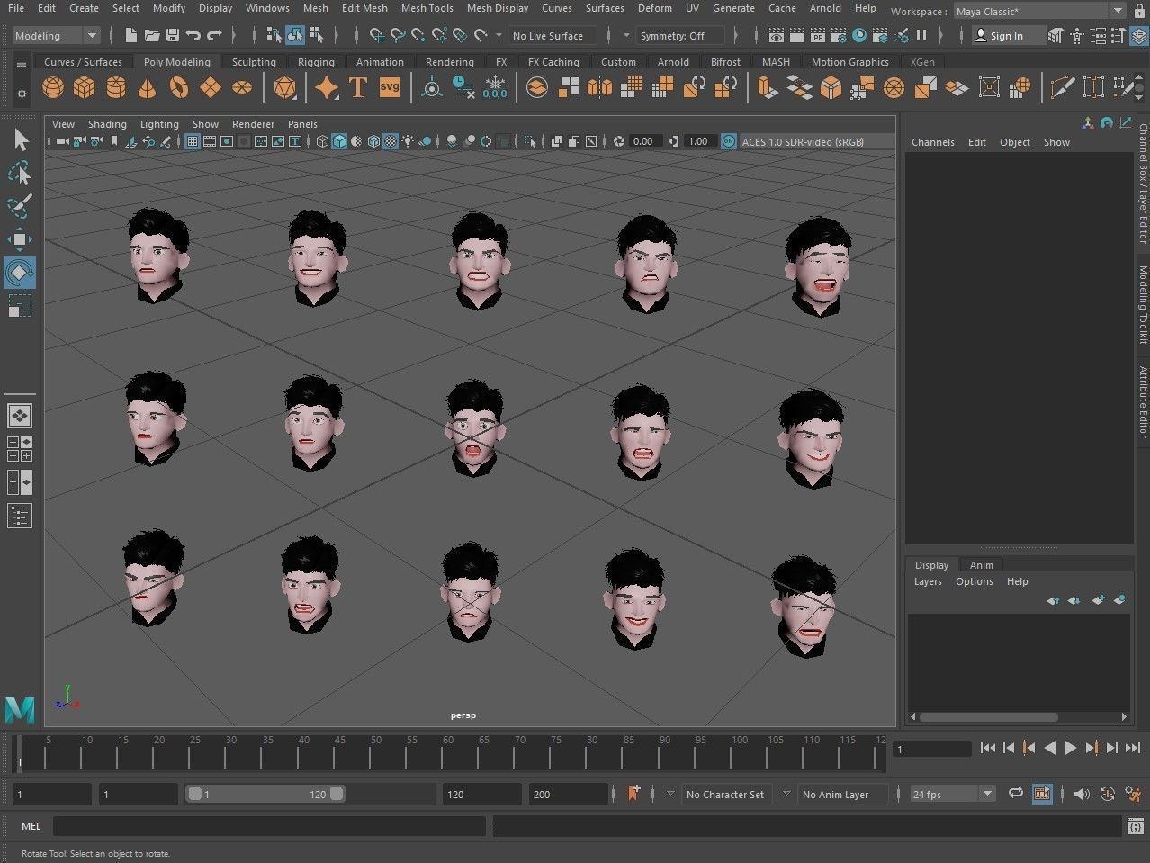 Male emotions Low-poly 3D model_36